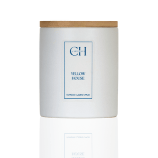 Sunflower and leather scented soy wax candle 12.5 oz