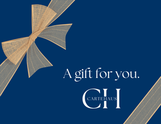 digital gift card. Navy background with linen bow, plus the saying "A gift for you."